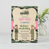 Meisjesleger uitnodiging (Staand voorkant)