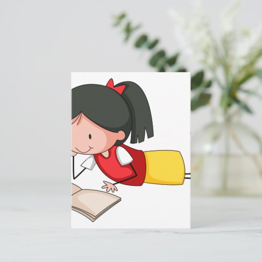 Meisjeslezen Briefkaart (Staand voorkant)