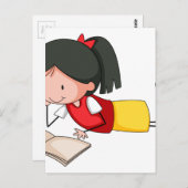 Meisjeslezen Briefkaart (Voorkant / Achterkant)