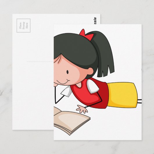 Meisjeslezen Briefkaart (Voorkant / Achterkant)