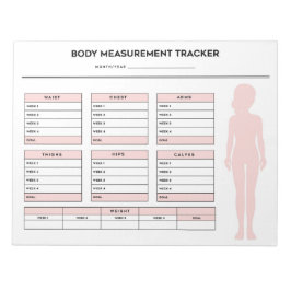 Meisjeslichaam Meting Gewichtsverlies Tracker Goal Notitieblok
