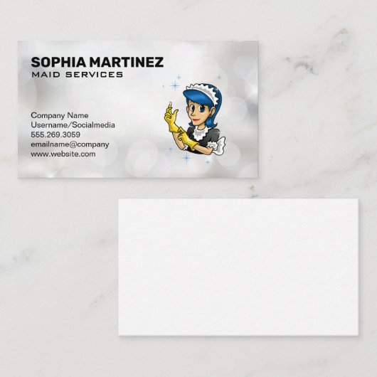 Meisjeslogo | Glitterende achtergrond Visitekaartje (Voorkant / Achterkant)