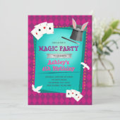 Meisjesmagie show-uitnodiging kaart (Staand voorkant)