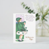 Meisjesmand met klavertjes briefkaart (Staand voorkant)