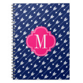 Meisjesmarine en roze pijlen op maat notitieboek (Voorkant)