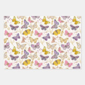 Meisjesmeisje Glitter Butterflies Paars Wr Inpakpapier Vel (Voorkant 2)