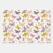 Meisjesmeisje Glitter Butterflies Paars Wr Inpakpapier Vel (Voorkant)