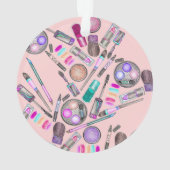 Meisjesmeisje Handschilderde Waterverf Makeup op r Ornament (achterkant)