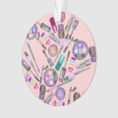 Meisjesmeisje Handschilderde Waterverf Makeup op r Ornament (voorkant)