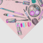 Meisjesmeisje Handschilderde Waterverf Makeup op r Tissuepapier (Detail)