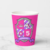 Meisjesmessing verjaart gepersonaliseerd roze kind papieren bekers (Voorkant)