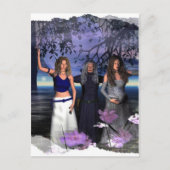 Meisjesmoeder, moeder en troon briefkaart (Voorkant)