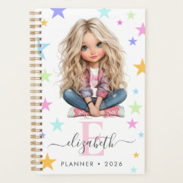 Meisjesmonogram Elke Initiaal & Naam Foto Planner