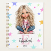 Meisjesmonogram Elke Initiaal & Naam Planner (Voorkant)