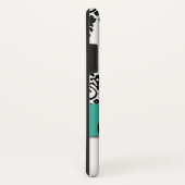 Meisjesmonogram genaamd Turquoise Black White Dama Case-Mate iPhone Case (Achterkant/rechts)