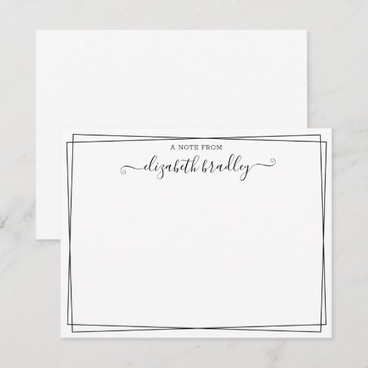 Meisjesmonogram Handtekening Manuscript van het bu Bedankkaart (Voorkant / Achterkant)