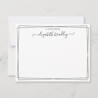 Meisjesmonogram Handtekening Manuscript van het bu Bedankkaart