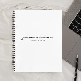 Meisjesmonogram kalligrafieminimalist White Notitieboek