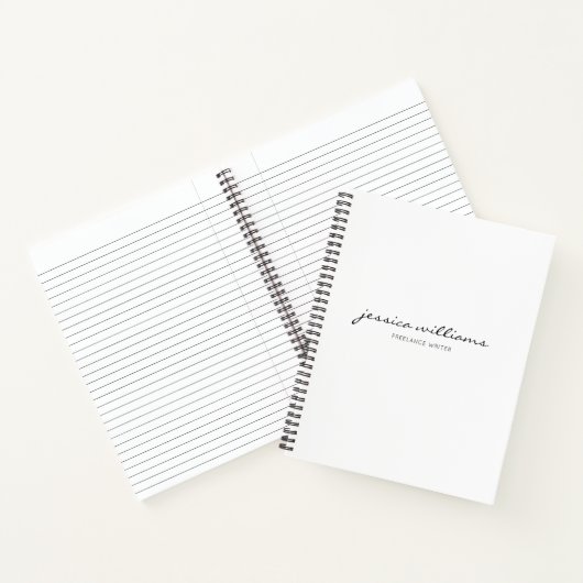 Meisjesmonogram kalligrafieminimalist White Notitieboek (Binnen)
