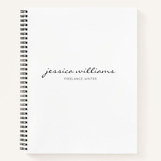 Meisjesmonogram kalligrafieminimalist White Notitieboek (Voorkant)