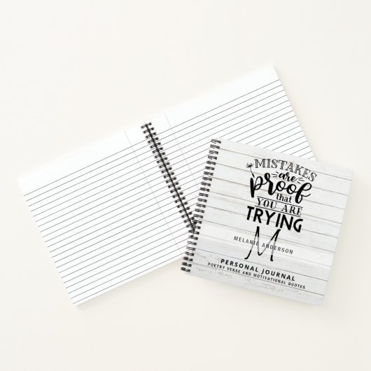 Meisjesmonogram Motivatie Journal Aanmoediging Notitieboek (Binnen)