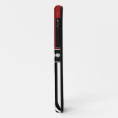 Meisjesmonogram Naam Rode Zwarte Stripes Case-Mate iPhone Case (Achterkant/links)