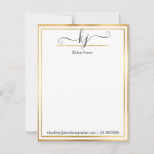 Meisjesmonogram | Van het bureau van de Kaart van  Notitiekaartje (Voorkant)