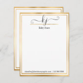 Meisjesmonogram | Van het bureau van de Kaart van  Notitiekaartje (Voorkant / Achterkant)