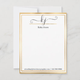 Meisjesmonogram | Van het bureau van de Kaart van  Notitiekaartje