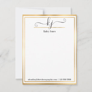 Meisjesmonogram   Van het bureau van de Kaart van  Notitiekaartje