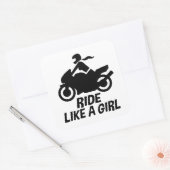 Meisjesmotor Vierkante Sticker (Envelop)