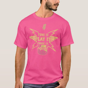 Meisjesmuzikant meldt dat het een vloek spel is. t-shirt