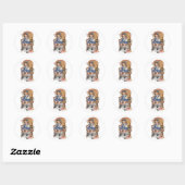 Meisjesnaaipoppen Ronde Sticker (Vel)