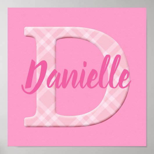 Meisjesnaam Aangepaste aanlegbrief D Poster (Voorkant)