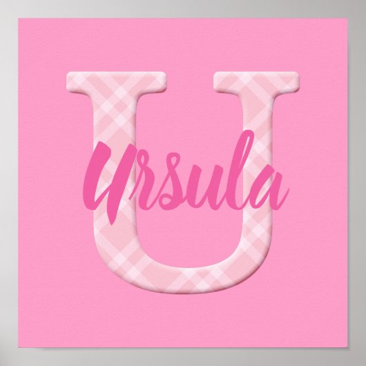 Meisjesnaam Aangepaste aanlegbrief U Poster (Voorkant)