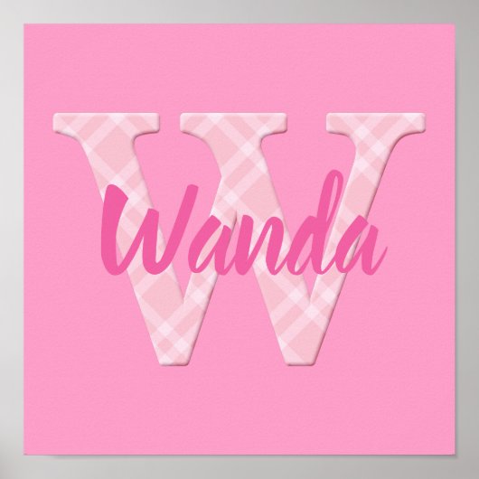 Meisjesnaam Aangepaste aanlegbrief W Poster (Voorkant)