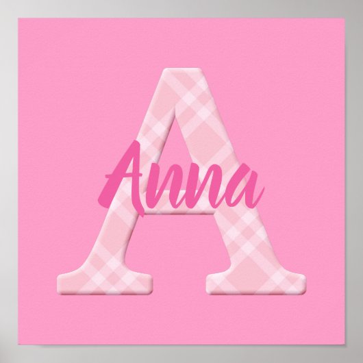 Meisjesnaam Aangepaste aanplakbrief A Poster (Voorkant)