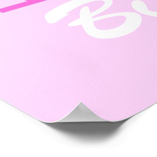 Meisjesnaam Aangepaste Letter In Roze Poster (Hoek)