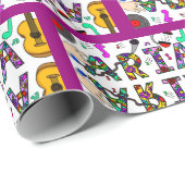 Meisjesnaam Aria, geboortedag Cadeaupapier (Rol Hoek)