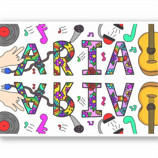 Meisjesnaam Aria Sticker (Voorkant)