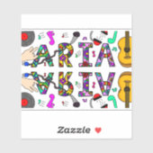 Meisjesnaam Aria Sticker (Vel)