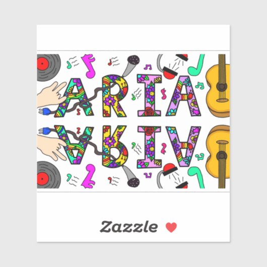 Meisjesnaam Aria Sticker (Vel)