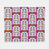 Meisjesnaam Aria, Whimsical Flower and Music Fleece Deken (Voorkant (Horizontaal))