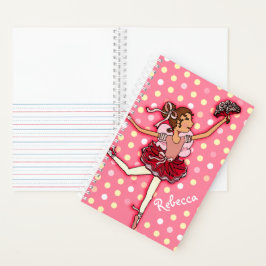 Meisjesnaam ballerina roze polka stippen notitieboek