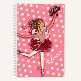 Meisjesnaam ballerina roze polka stippen notitieboek