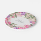 Meisjesnaam Baptism Christening Floral Papieren Bordje (Gekanteld)