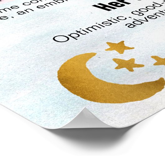 Meisjesnaam betekent moderne foto-liefde voor maan poster (Hoek)