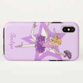 Meisjesnaam danst ballerina blonde paarse hoesje (Achterkant (horizontaal))