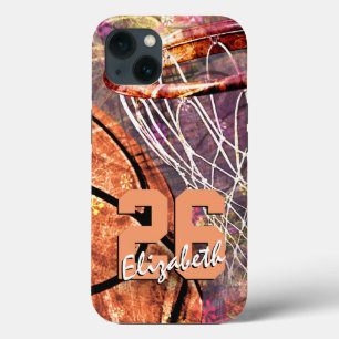 meisjesnaam en shirt nummer basketbal iPhone 13 hoesje