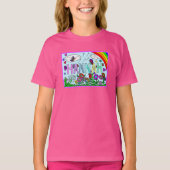meisjesnaam Hannah Whimsical Flowers, Rainbow T-S T-shirt (Voorkant)